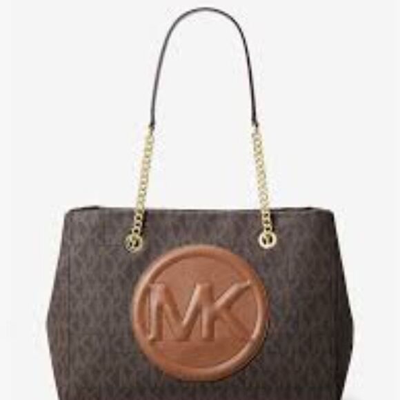 Michael Kors Brynn Small Chain Logo Shoulder Tote - Picture 3 of 11